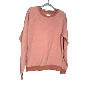 Feat Women's pink Reverse Fleece BlanketBlend Crew Neck Sweater